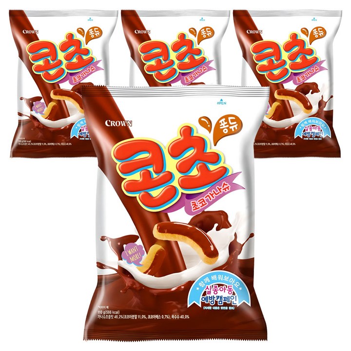 크라운 콘초 초코가나슈, 110g, 4개