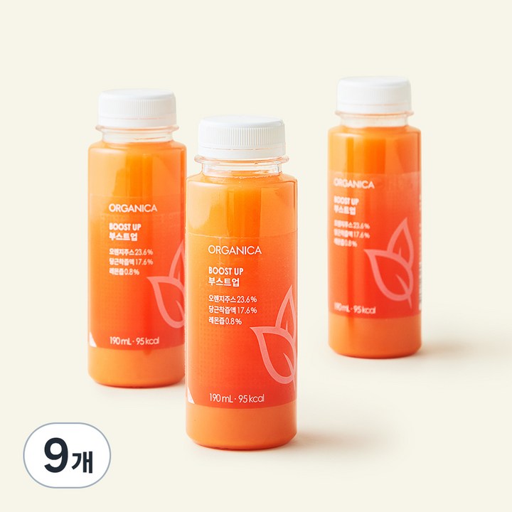 올가니카 부스트업 과채주스, 190ml, 9개