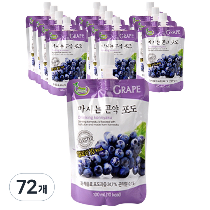 대신곤약 저칼로리 마시는 곤약 포도, 100ml, 72개