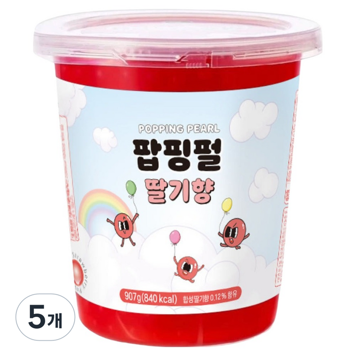 토핑스 팝핑펄 딸기향, 907g, 5개, 1개입
