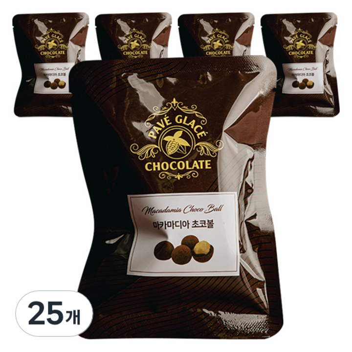 파베글라스 마카다미아 밀크 초코볼, 25개, 50g