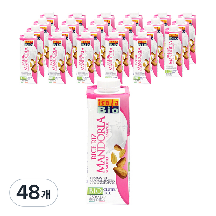 이솔라비오 유기농 쌀 아몬드 음료, 250ml, 48개