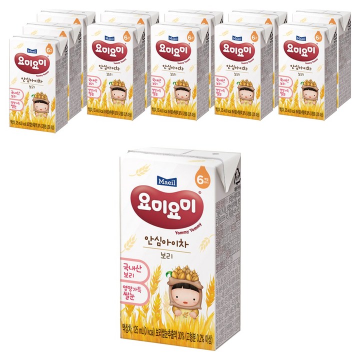 요미요미 안심 아이차 보리, 125ml, 12개