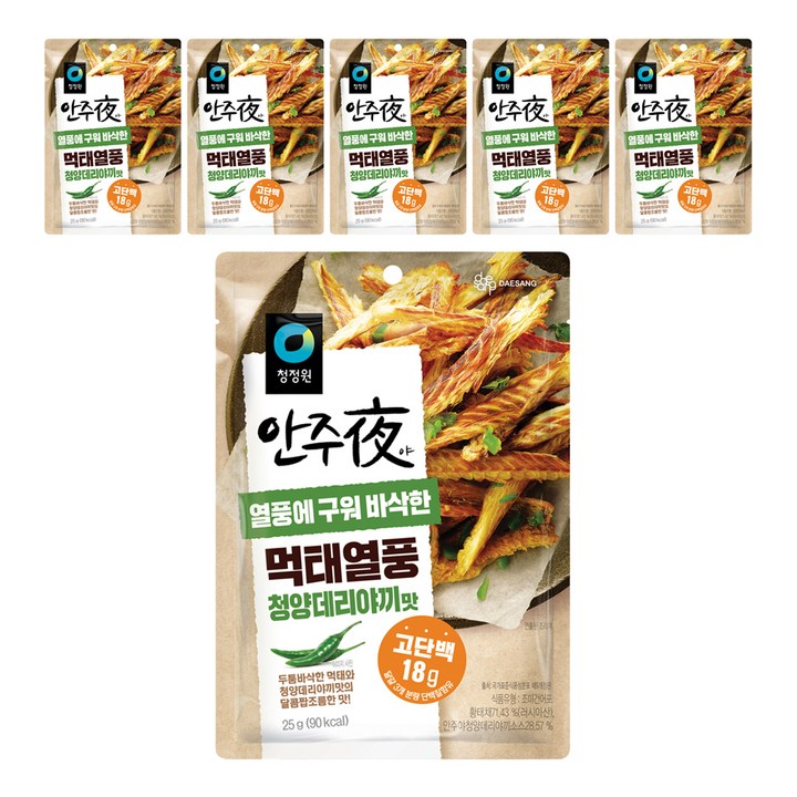안주야 먹태열풍 청양데리야끼맛, 25g, 6개