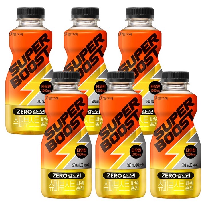 빙그레 슈퍼부스트 파워충전, 500ml, 6개