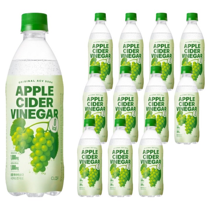 클룹 애사비소다 샤인머스캣 제로 탄산음료, 500ml, 12개