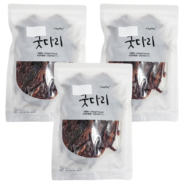 더먹다 굿다리 조미오징어, 200g, 3개