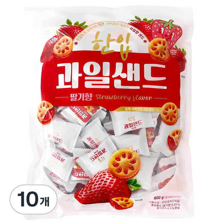 한입 과일 샌드 딸기향, 800g, 10개