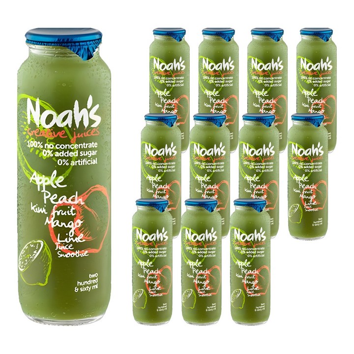 노아주스 사과 복숭아 키위 망고 라임, 260ml, 12개