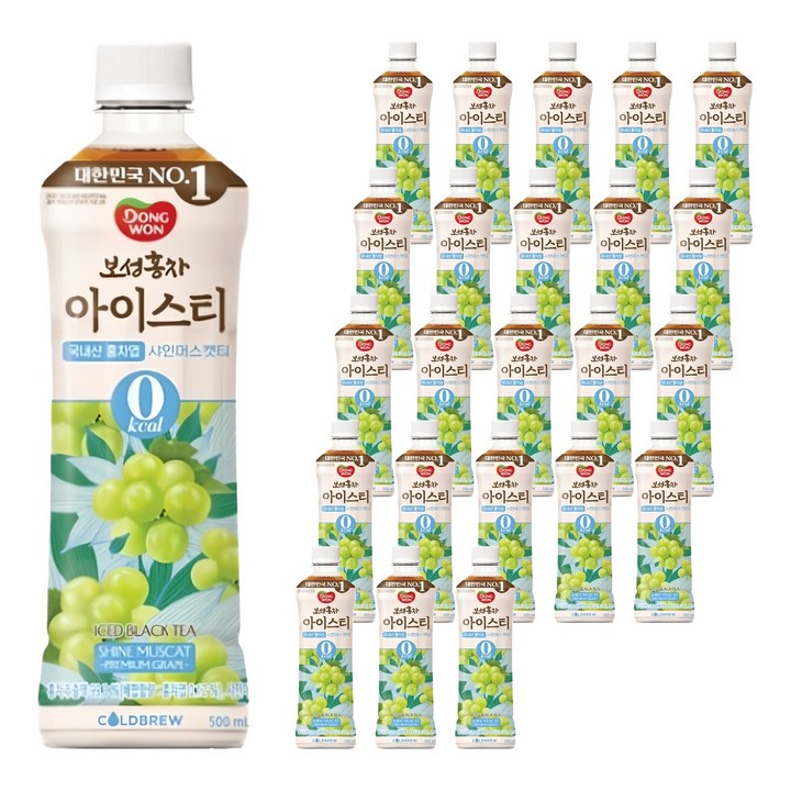 동원보성홍차 아이스티 제로 샤인머스캣, 500ml, 24개