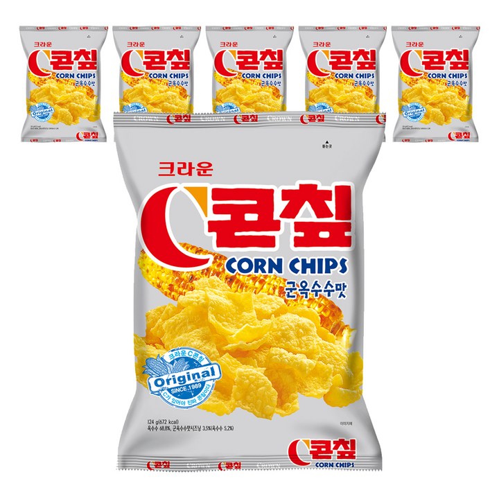 콘칲 군옥수수맛, 124g, 6개