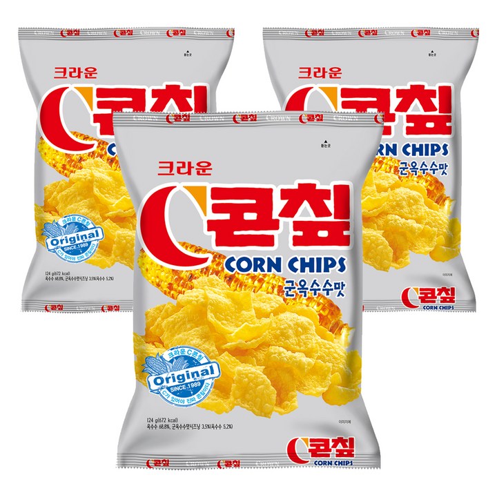 콘칲 군옥수수맛, 124g, 3개