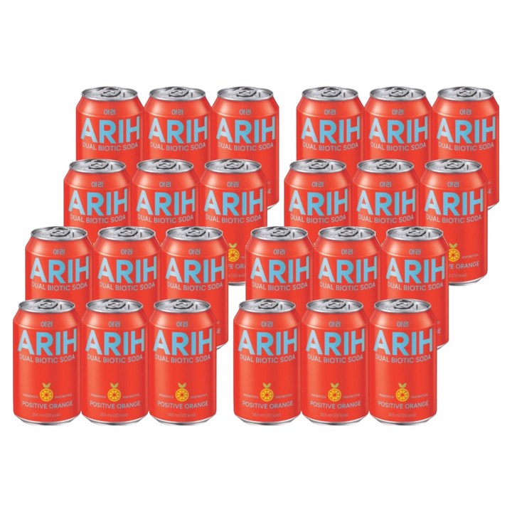아리 듀얼바이오틱소다 포지티브 오렌지, 24개, 355ml