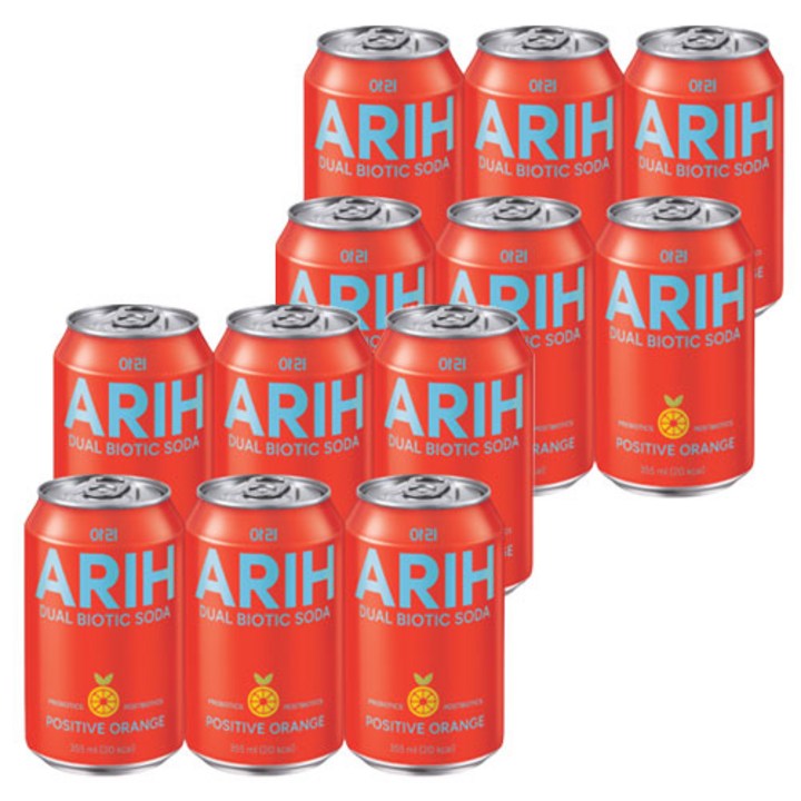 아리 듀얼바이오틱소다 포지티브 오렌지, 12개, 355ml