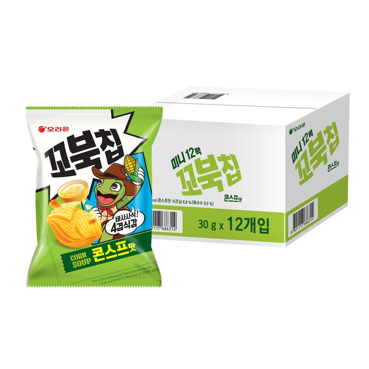 꼬북칩 미니 콘스프맛, 30g, 12개