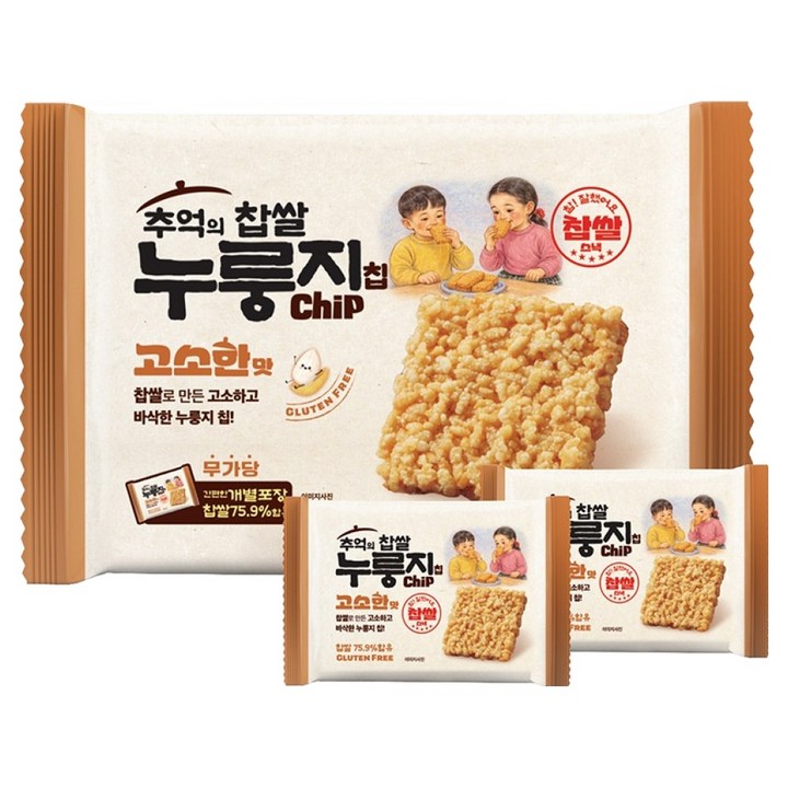 추억의 찹쌀 누룽지 칩 고소한맛 12p, 1개, 288g