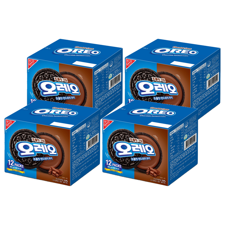 오레오 초콜릿 샌드위치 쿠키 초콜릿 크림, 600g, 4개