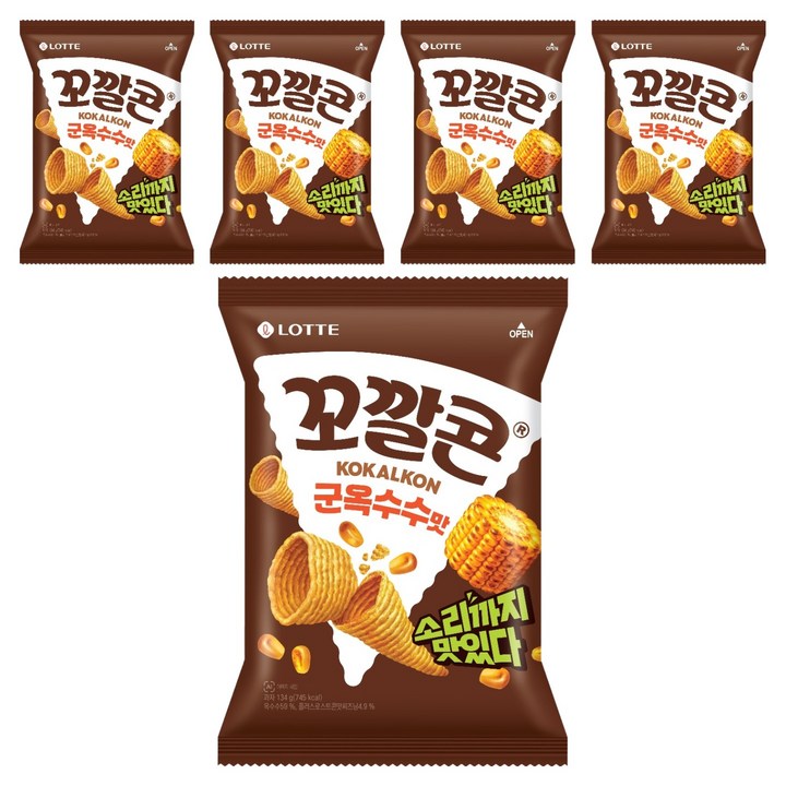 꼬깔콘 군옥수수맛, 134g, 5개