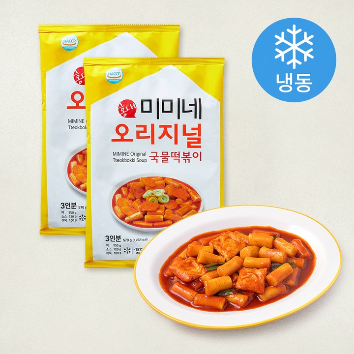 미미네 오리지널 국물떡볶이 (밀떡) (냉동), 570g, 2개
