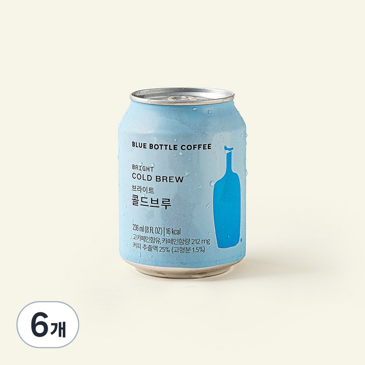 블루보틀커피 브라이트 콜드브루, 236ml, 6개