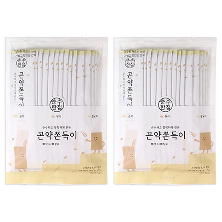 순수한집 곤약쫀드기 현미맛, 375g, 2개