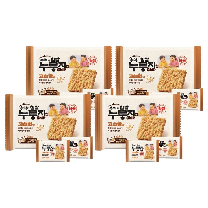 추억의 찹쌀 누룽지 칩 고소한맛 12p, 4개, 288g