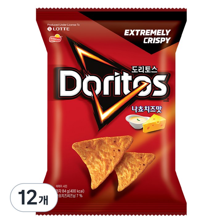 도리토스 나쵸치즈맛 소, 84g, 12개