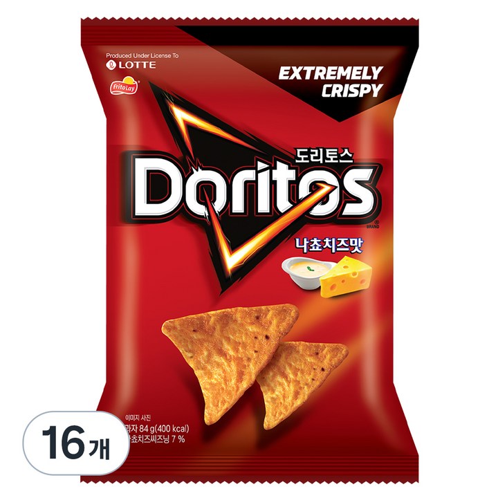 도리토스 나쵸치즈맛, 84g, 16개
