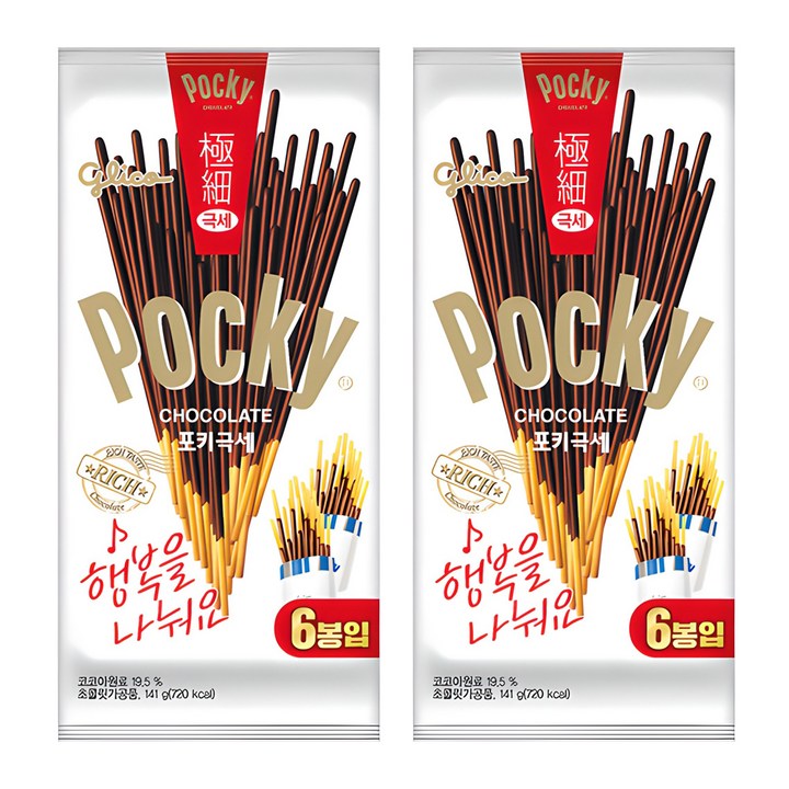 포키 극세 초코스틱, 141g, 2개