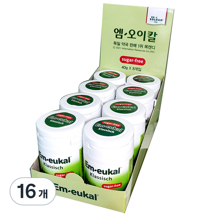 엠오이칼 클래식 무당 목캔디, 40g, 16개