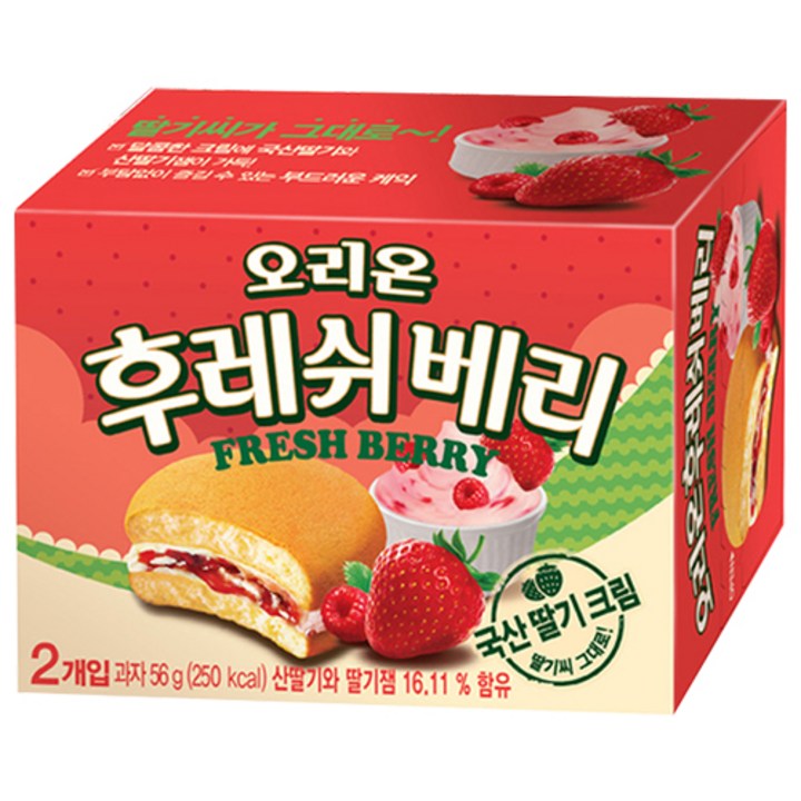 오리온 후레쉬베리 딸기, 56g, 1개