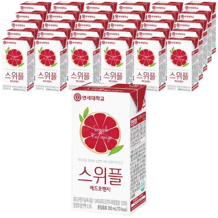 스위플 레드오렌지 음료, 200ml, 72개