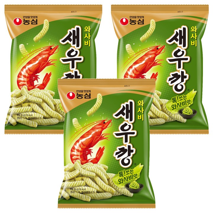 새우깡 농심 와사비, 70g, 3개