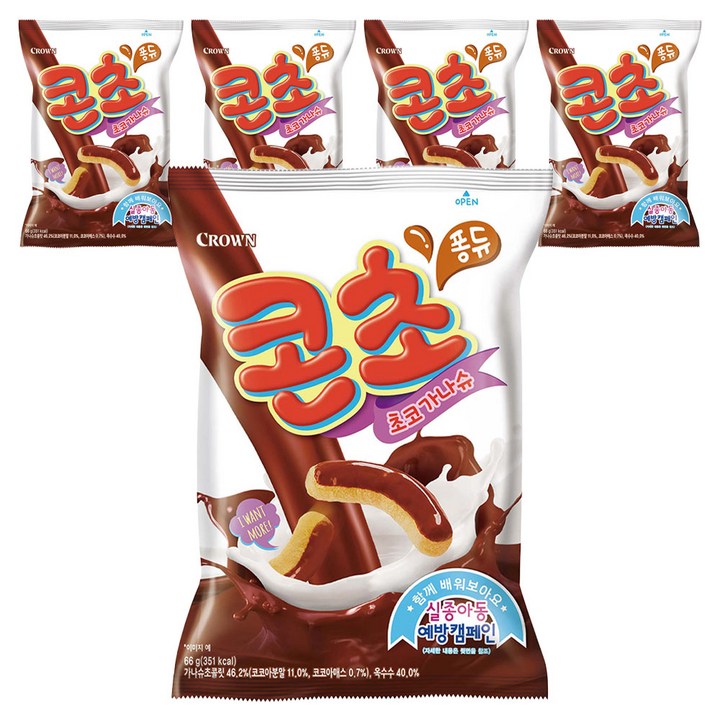 크라운 콘초 초코가나슈, 66g, 5개