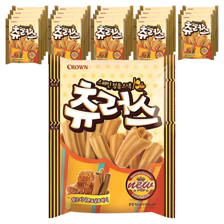 크라운 스페인 정통스낵 츄러스, 84g, 20개
