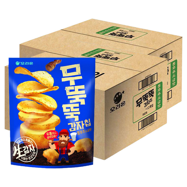 오리온 무뚝뚝감자칩 통후추 소금맛, 60g, 24개