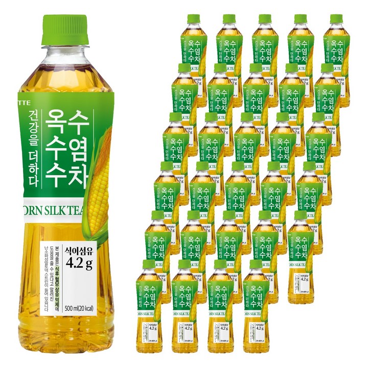 롯데칠성음료 더하다 옥수수수염차 PLUS, 500ml, 30개