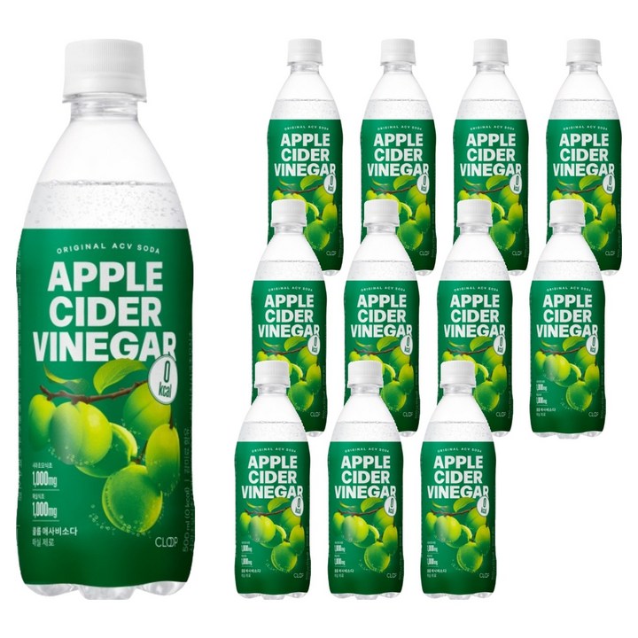 클룹 애사비소다 매실 제로 탄산음료, 500ml, 12개