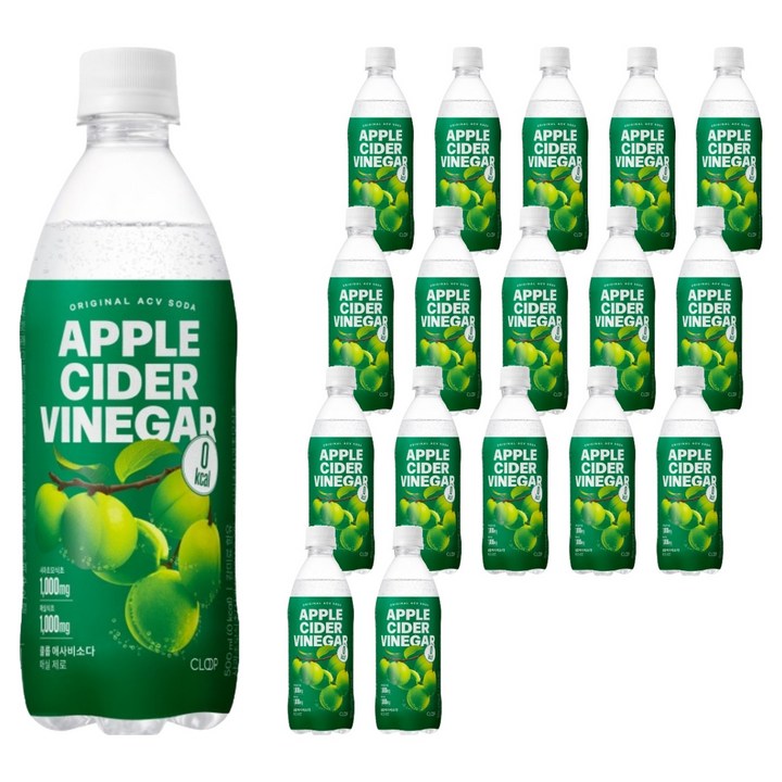 클룹 애사비소다 매실 제로 탄산음료, 500ml, 18개