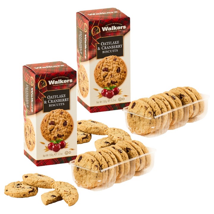 워커스쇼트브레드 워커스 오트 앤 크랜베리 비스킷, 150g, 2개