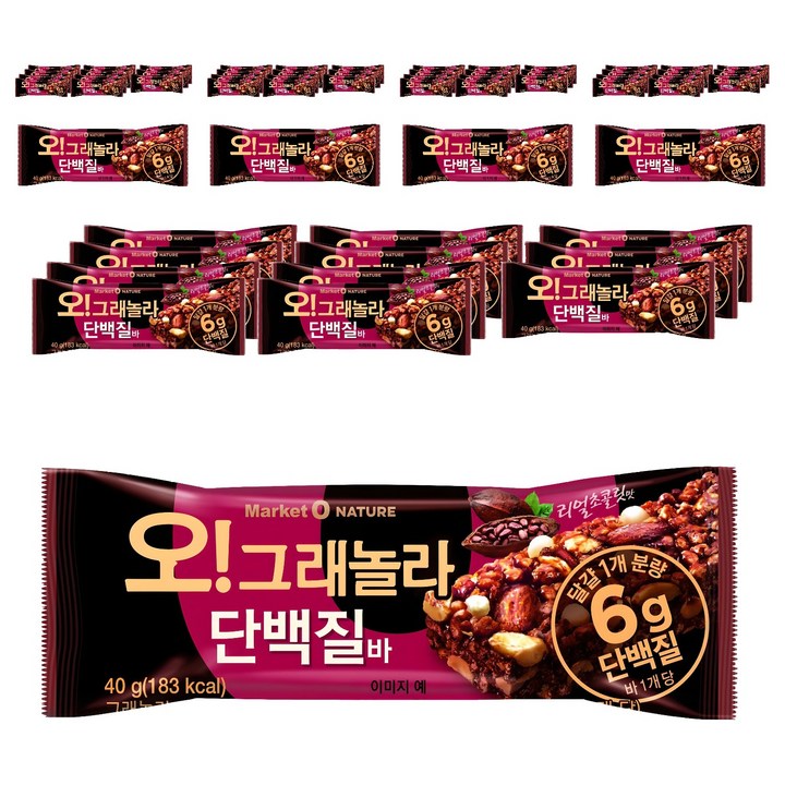마켓오네이처 오 그래놀라 단백질바, 40g, 60개