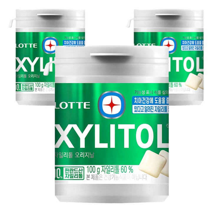롯데자일리톨 오리지날, 100g, 3개