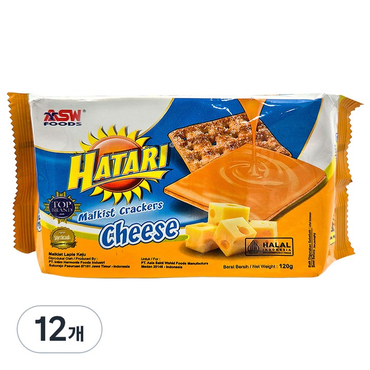 하타리 말키스트 크래커 치즈맛, 120g, 12개