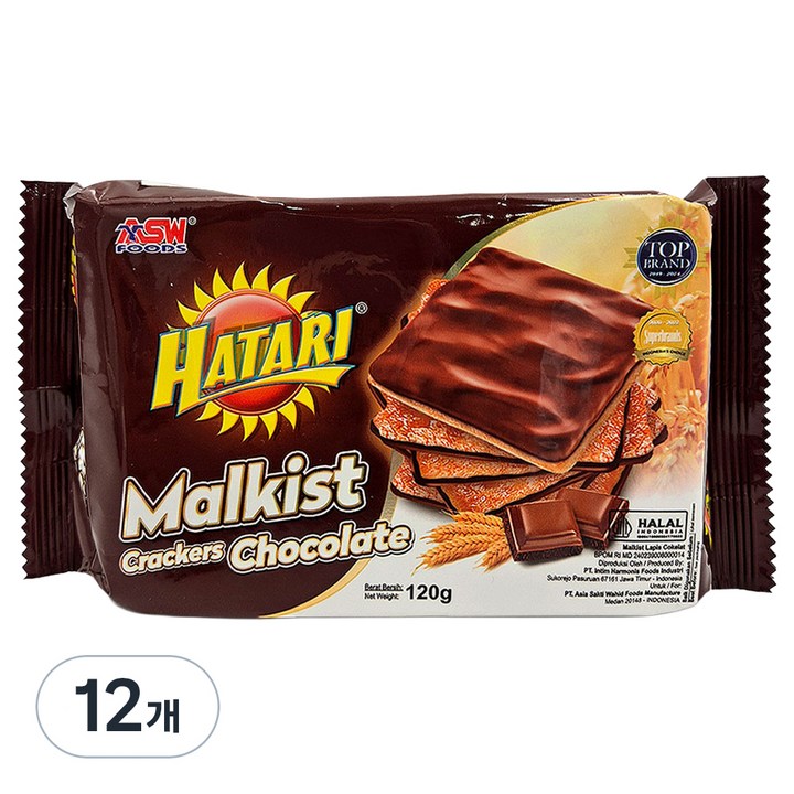 하타리 말키스트 초콜릿맛 크래커, 120g, 12개