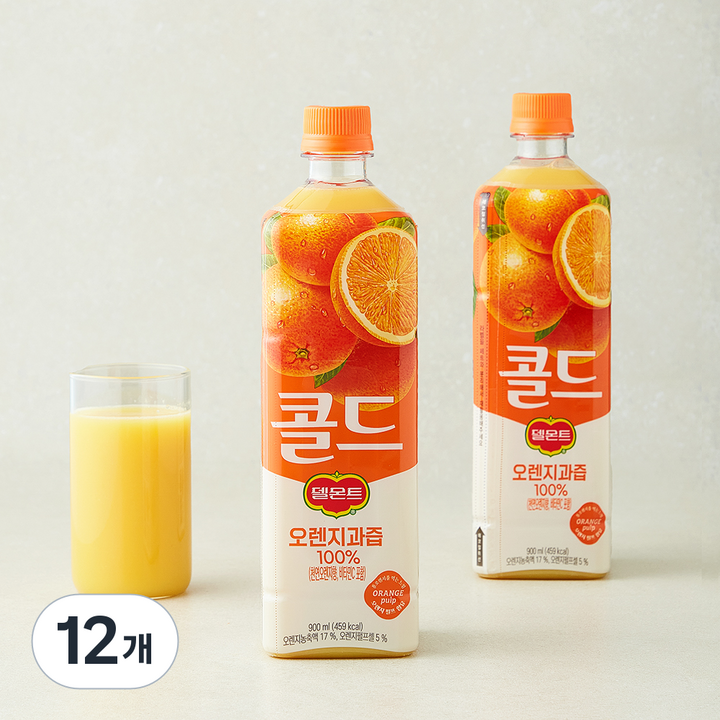 델몬트 콜드 100% 오렌지, 12개, 900ml