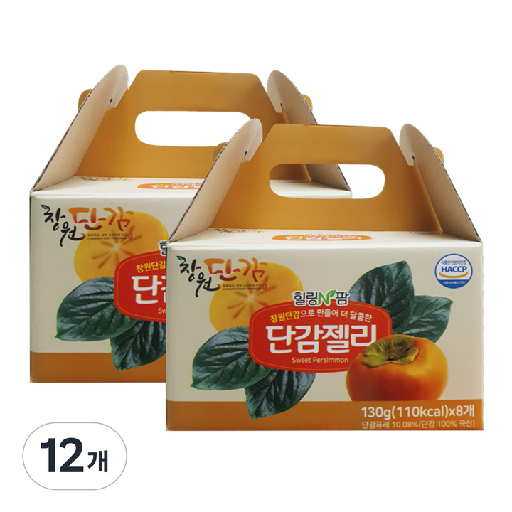 힐링엔팜 창원 단감젤리 8p, 12개, 1.04kg