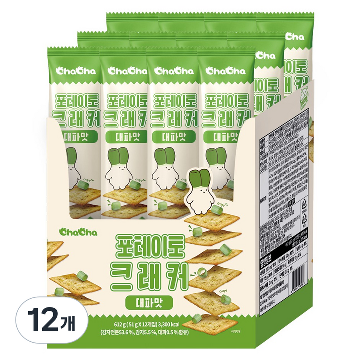 챠챠 포테이토 크래커 대파맛 12p, 12개, 612g
