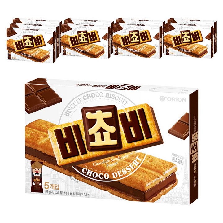 오리온 비쵸비 비스켓 5p, 125g, 10개