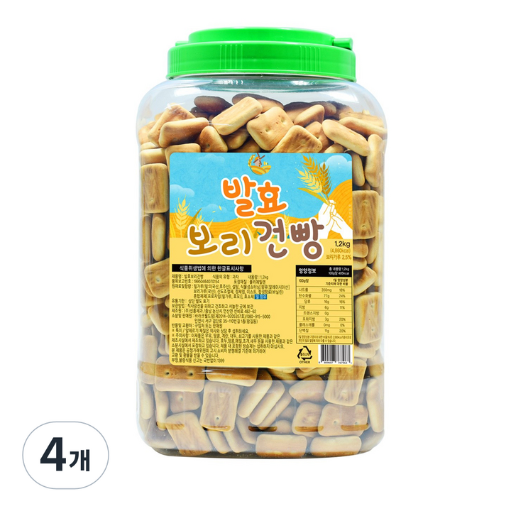 바라크 발효 보리 건빵, 1.2kg, 4개