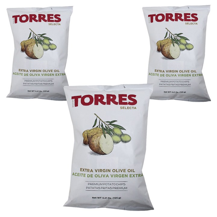 토레스 셀렉타 엑스트라버진 올리브오일 감자칩, 125g, 3개